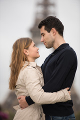 young couple in Paris