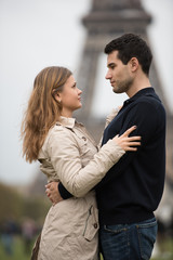 young couple in Paris