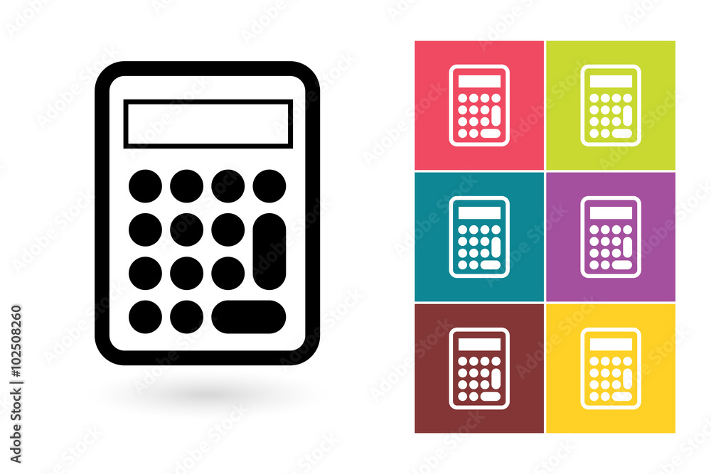 Poster calculator vector icon or calculator symbol. calculator icon or calculator pictogram for logo with c