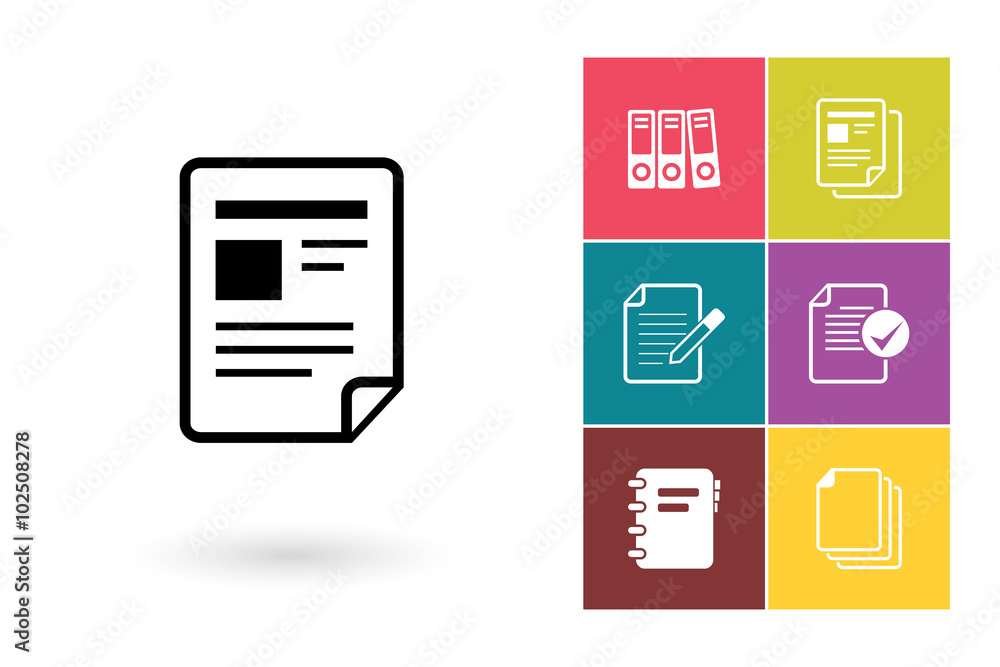 Poster document vector icon or file symbol. document icon or file pictogram for logo with document or label