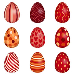 set of easter eggs
