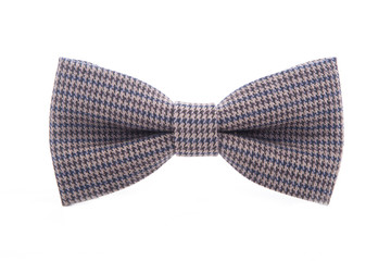 Plaid bow tie isolated on white background