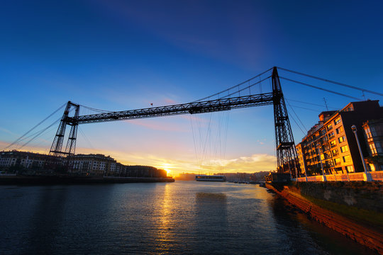 Hanging bridge of Vizcaya at sunrise