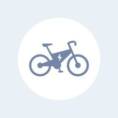 Fototapeta na wymiar Electric bike icon, modern eco-friendly transport, vector illustration