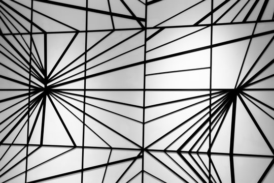Black and white modern line wall background 