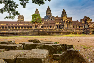 Angkor Wat Temple from eastern gate, Siem reap, Cambodia.