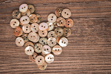 Valentine heart buttons textiles