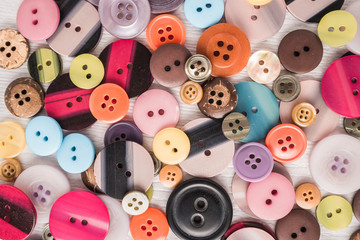 Set of different colored buttons