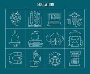 Vector set of linear icons