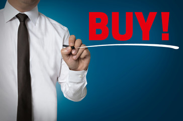 buy is written by businessman background concept