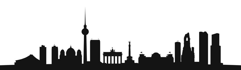 Skyline Berlin als Vektor Kontur - obrazy, fototapety, plakaty