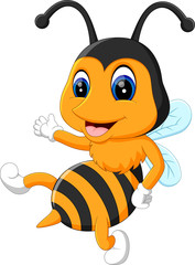 illustration of Cartoon adorable bees