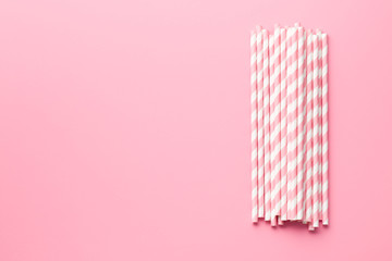 pink striped straws