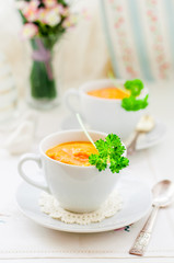Cream Carrot Soup in a Cup