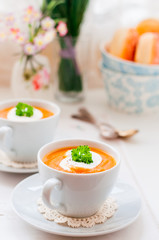 Cream Carrot Soup in a Cup