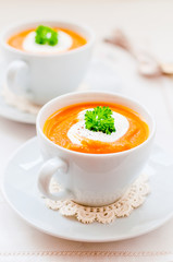 Cream Carrot Soup in a Cup