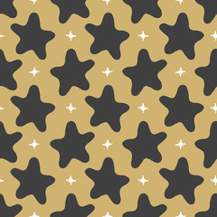 Vector seamless pattern stars in doodle style. Hand drawing.