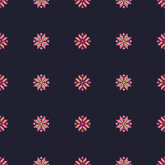 Seamless vector background with colorful Norwegian snowflakes. Print. Repeating background. Cloth design, wallpaper.
