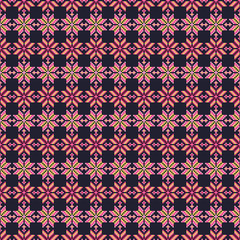 Seamless vector background with colorful Norwegian snowflakes. Print. Repeating background. Cloth design, wallpaper.