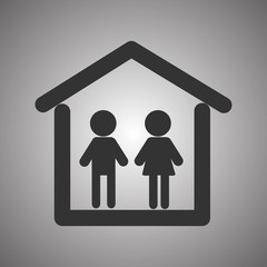 Man and woman household icon. Insurance concept, Couple concept, isolated Vector illustration EPS 10
