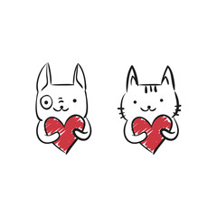 Illustrations pets love outline