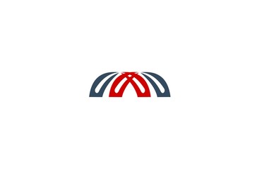 letter m line construction logo
