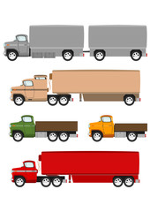 Cartoon truck on the white background. Vector