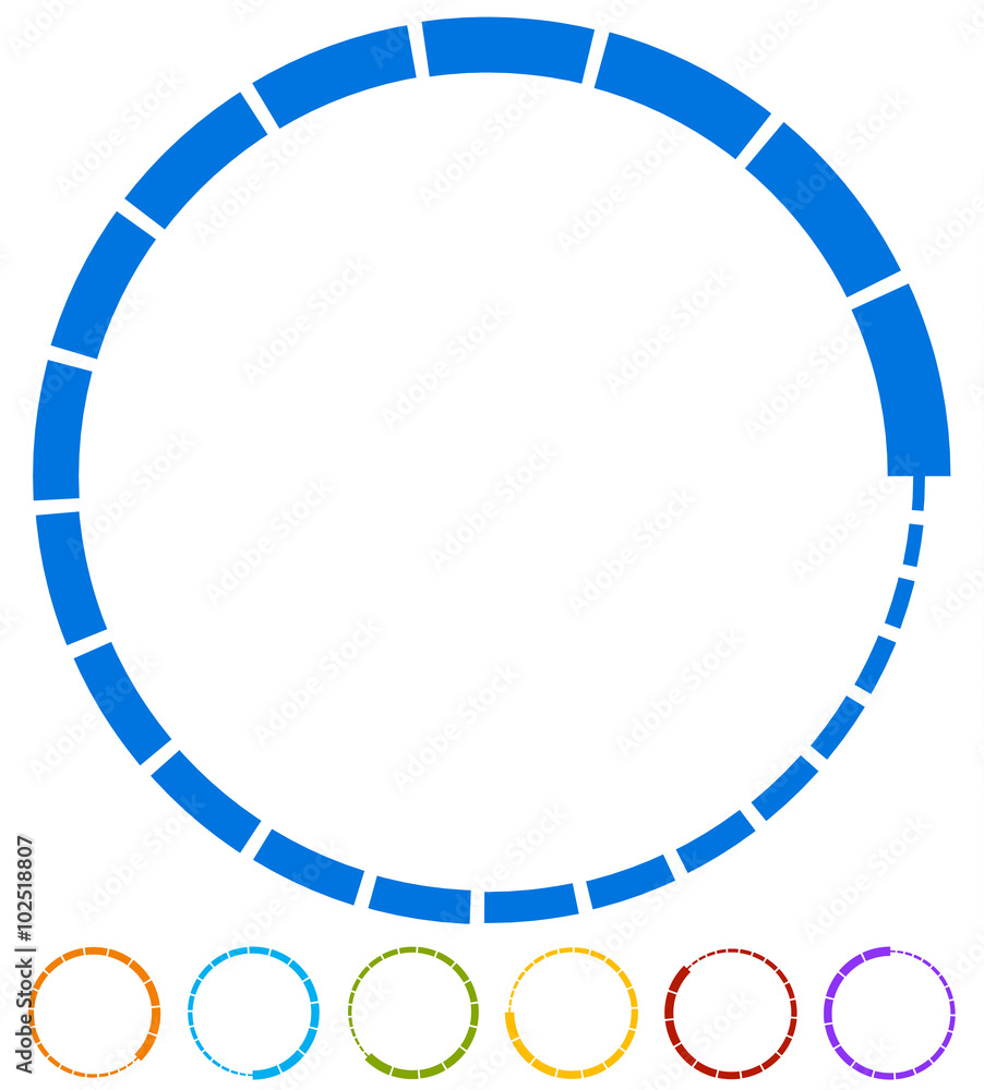 Poster preloader, buffer symbol elements, circular progress indicators