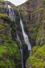 Scenic view of The Glymur Waterfall - second highest waterfall o