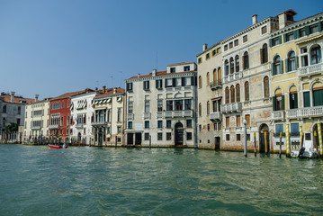 Fototapeta na wymiar Beautiful classical buildings on the Grand Canal, Venice, Italy