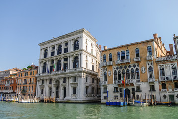 Fototapeta na wymiar Beautiful classical buildings on the Grand Canal, Venice, Italy