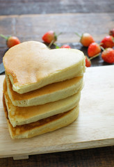 butter pancake and strawberry