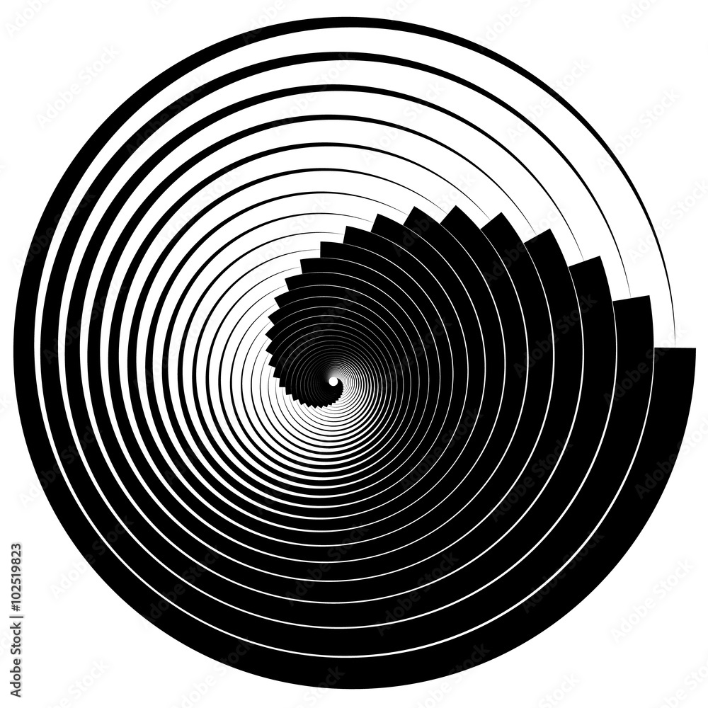 Poster abstract graphic element with concentric, radial circles