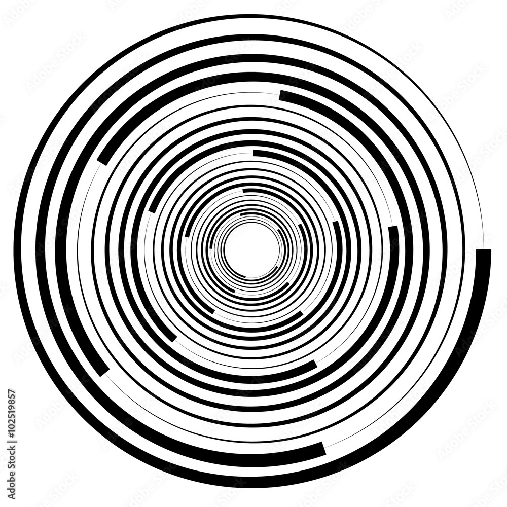 Aufkleber abstract graphic element with concentric, radial circles
