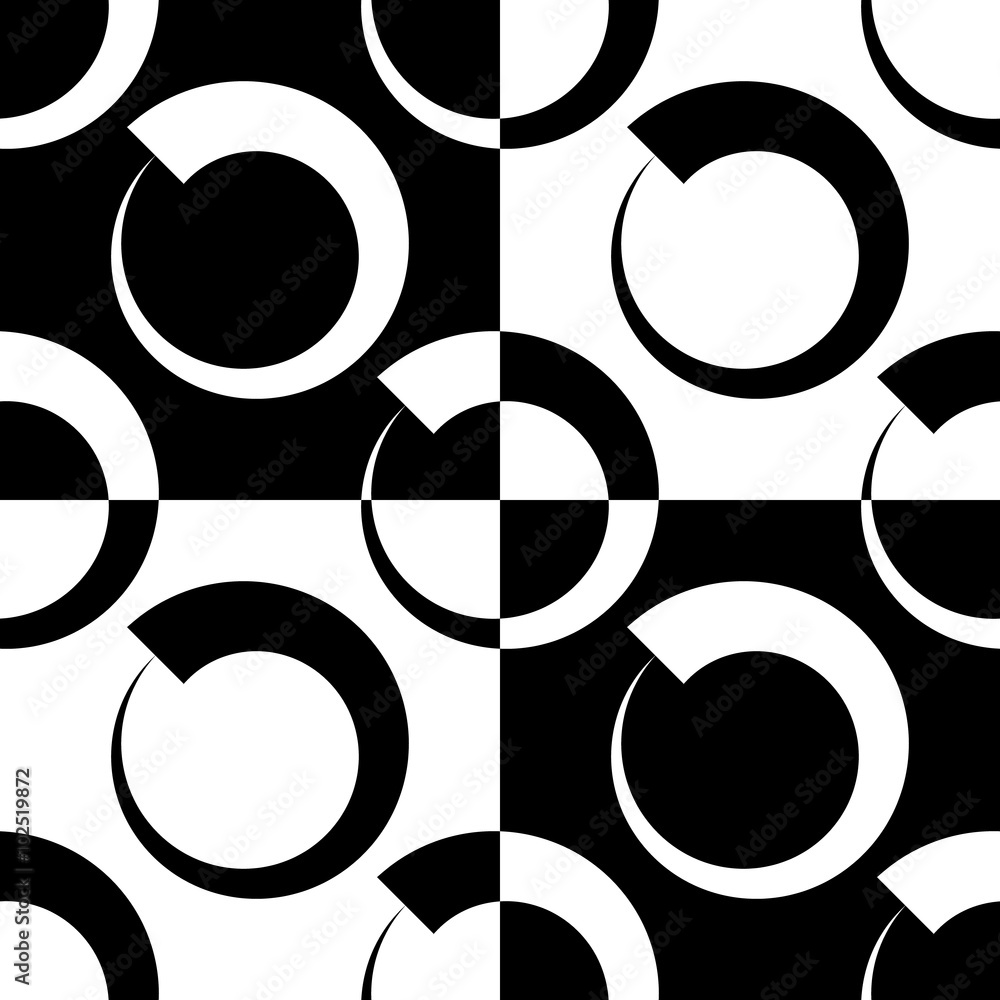 Aufkleber circles abstract repeatable geometric pattern, monochrome backgr