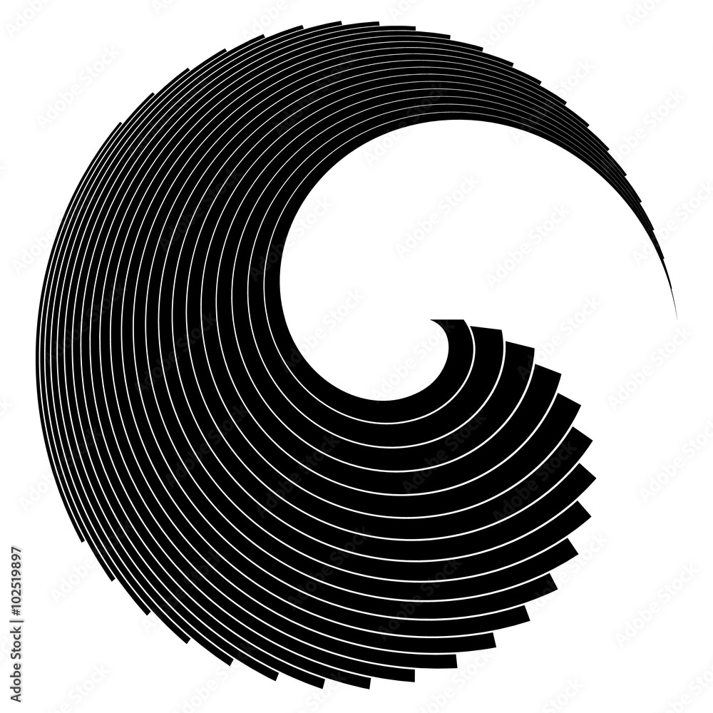 Aufkleber circular abstract monochrome design element on white