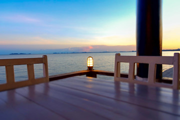 Sunset at restaurant
