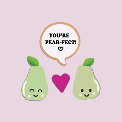 funny couple of Pears in love