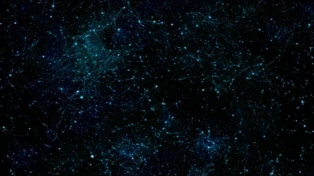 Connected Stars and Space Animation - Loop Blue