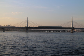 Hanging bridge in Istanbul, Turkey