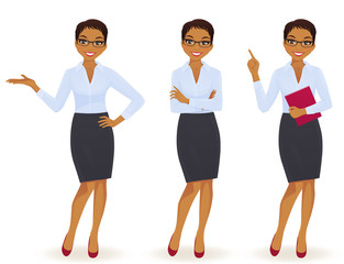 
Elegant business woman in different poses