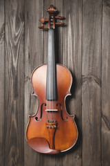 Obraz na płótnie Canvas Old violin on wooden background.