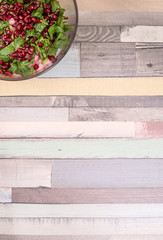 Salad with pomegranate grains