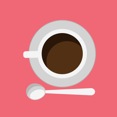 Cup of Coffee Isolated Design Flat