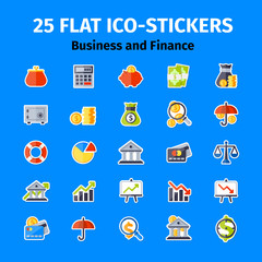 Business and finance icon set in flat