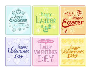 Naklejka premium Easter and Valentines Day Party Flyer Posters