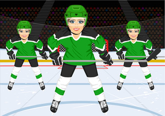 Obraz premium female ice hockey team