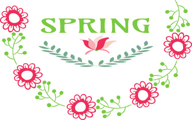 Цветочный логотип, цветочный орнамент, цветы, надпись, весна 
