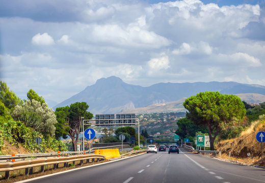 Highway in Sicily.