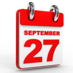 27 september calendar on white background.